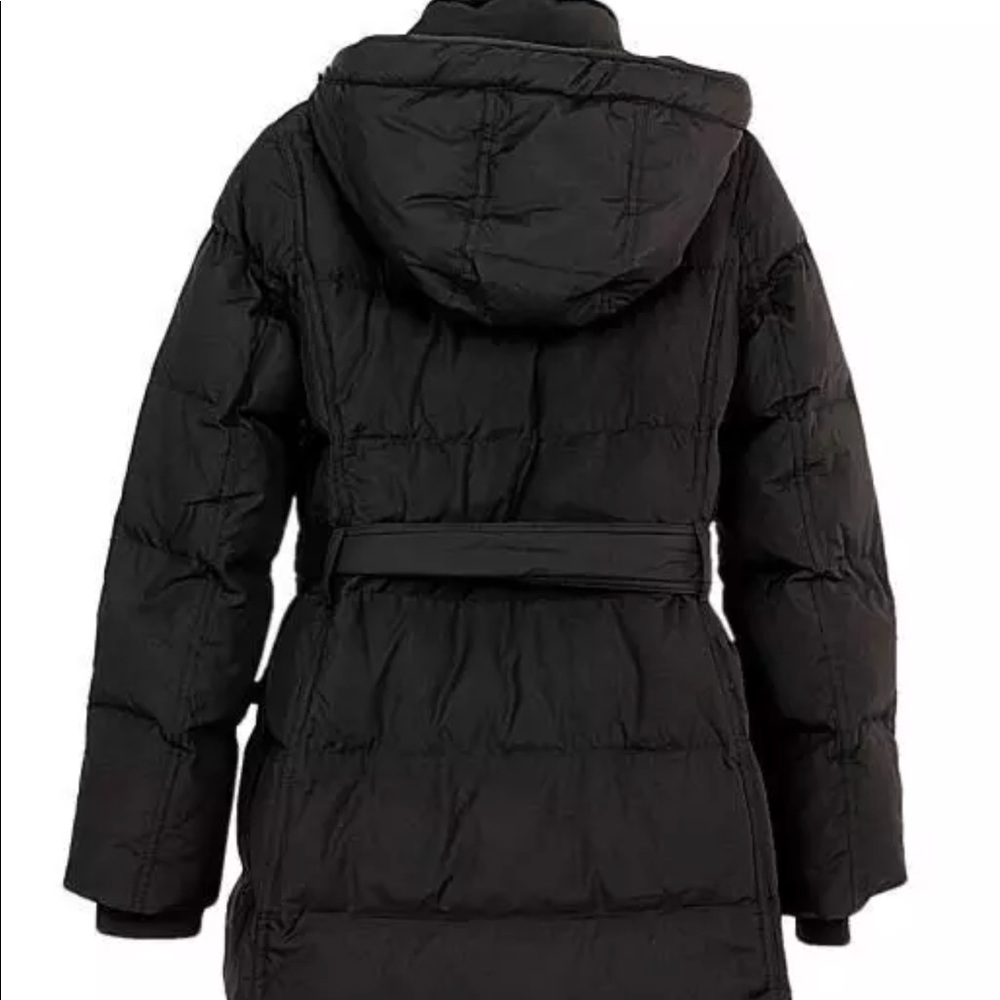 J Crew Long Belted Puffer Parka Coat Black NEW - Picture 6 of 8